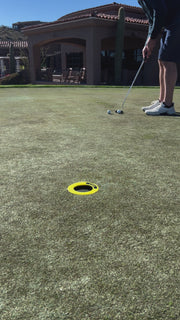 Short video of someone using the PutterCup Center Cup product, one of the hottest new golf training aids of 2024! This short game training aid shrinks the effective size of a golf hole by 25% so you can improve by boosting your focus on putts or chips of any length. Easy to use for all ages and skill levels. Made in the USA. Makes a great gift for the golfer in your life.